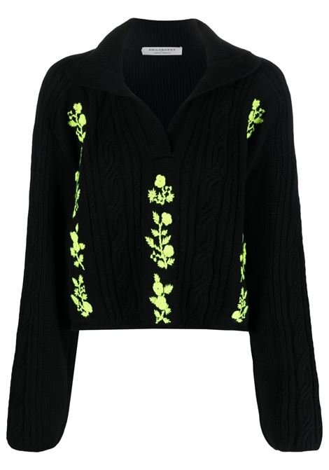 maglione con ricamo floreale PHILOSOPHY di LORENZO SERAFINI | Maglia | 090257021027